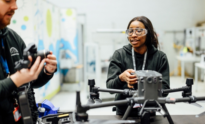Energy Academy Drone - Student and tutor